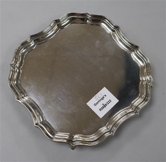 A George V silver salver, Barker Brothers, Chester, 1923, 21cm.